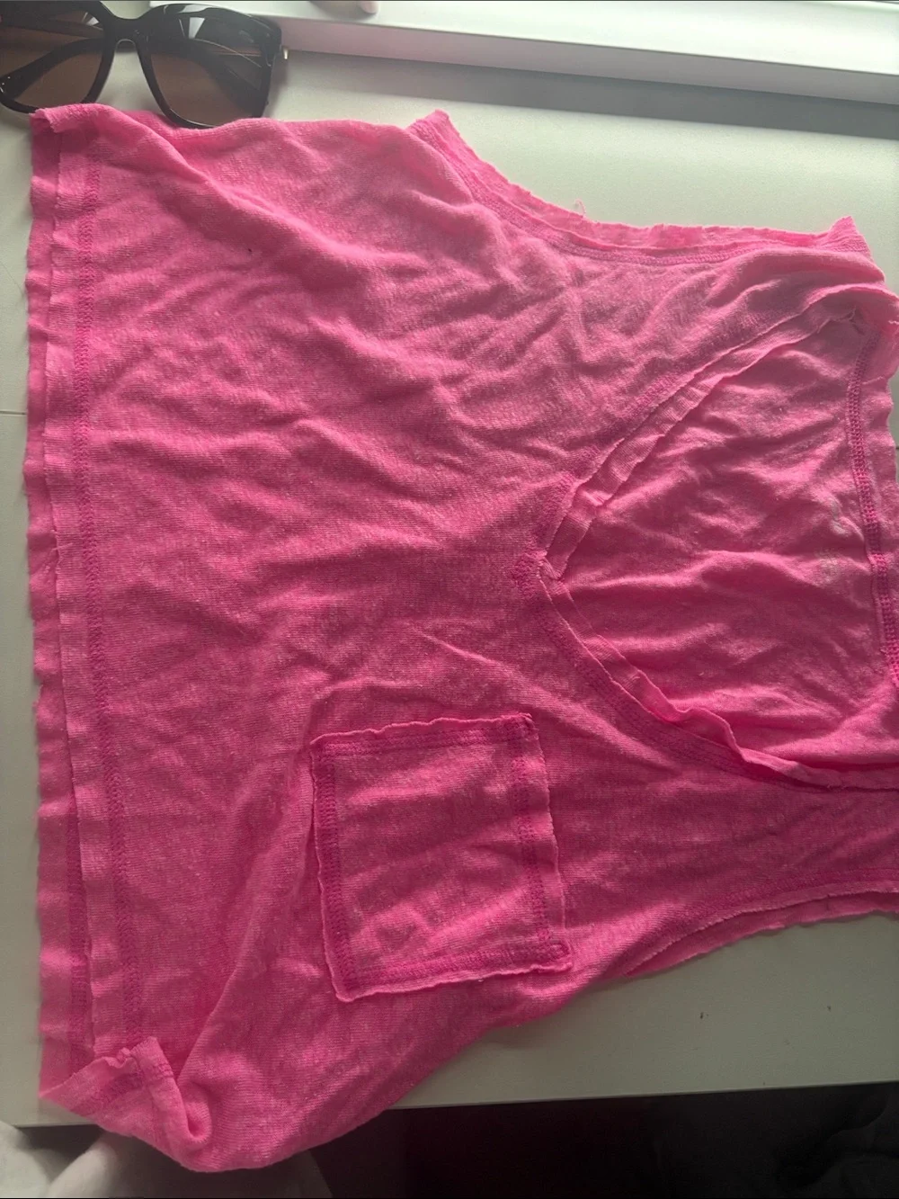 aerie Hot Pink Tank Top with Front Pocket